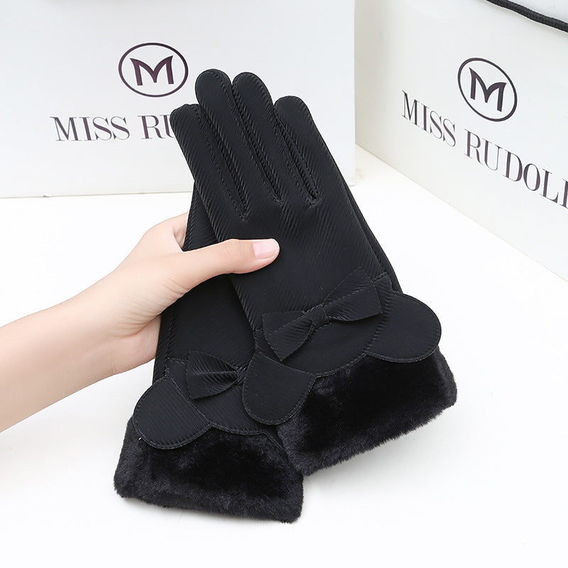 Warm Gloves Winter Women's Touch Screen Fleece-lined Thickened